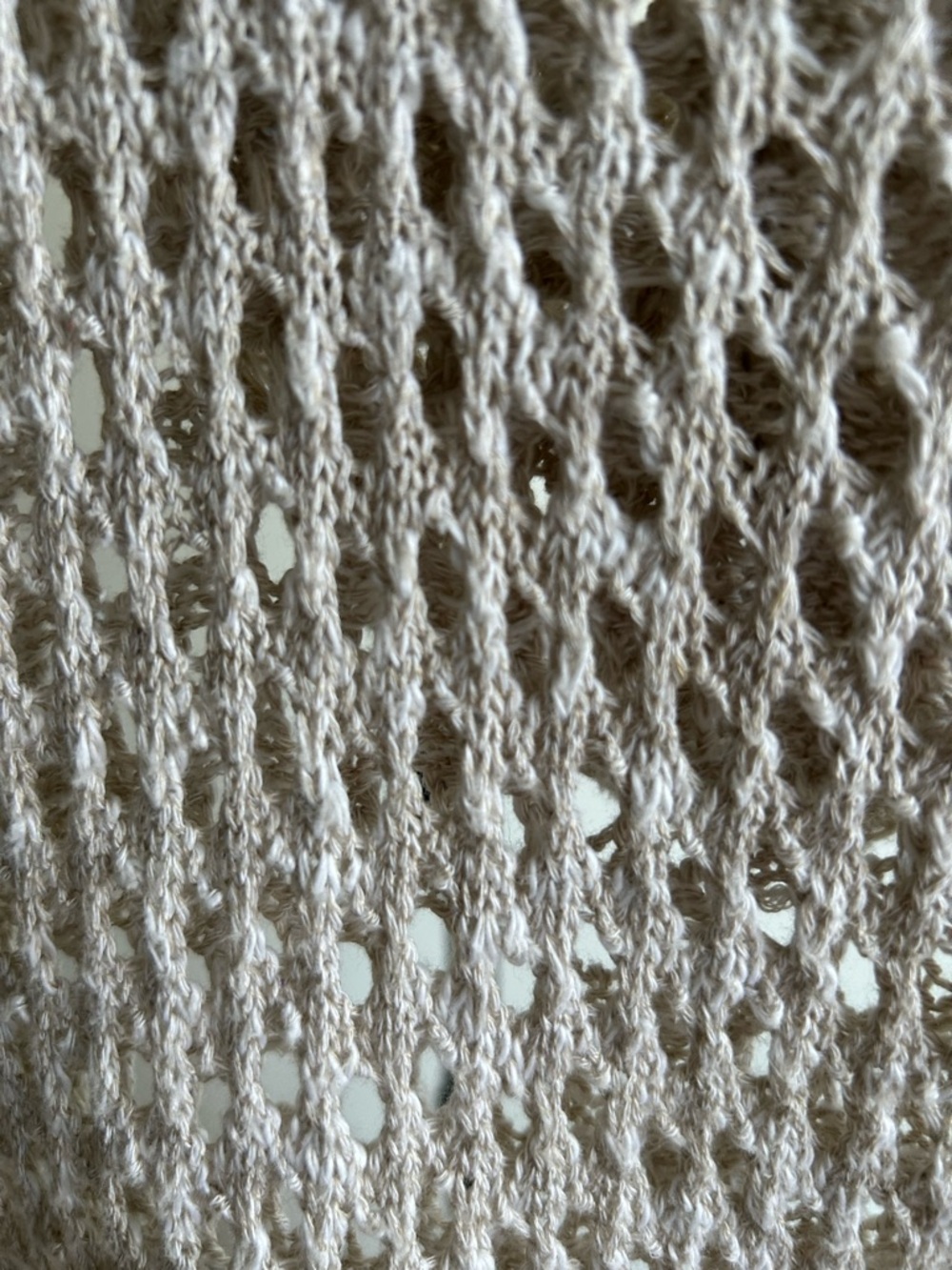 J. Jill Beige Crochet V-Neck Swim Coverup with Tie - Picture 2 of 10